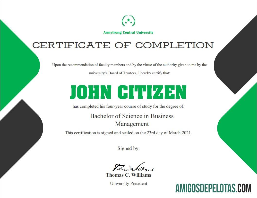 Certificado de Conclusão da Universidade dos EUA baixar para verificação